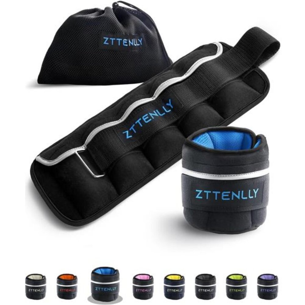 Adjustable Ankle Weights 1-5/15/18/20LBS Pair with Carry Bag - Breathable